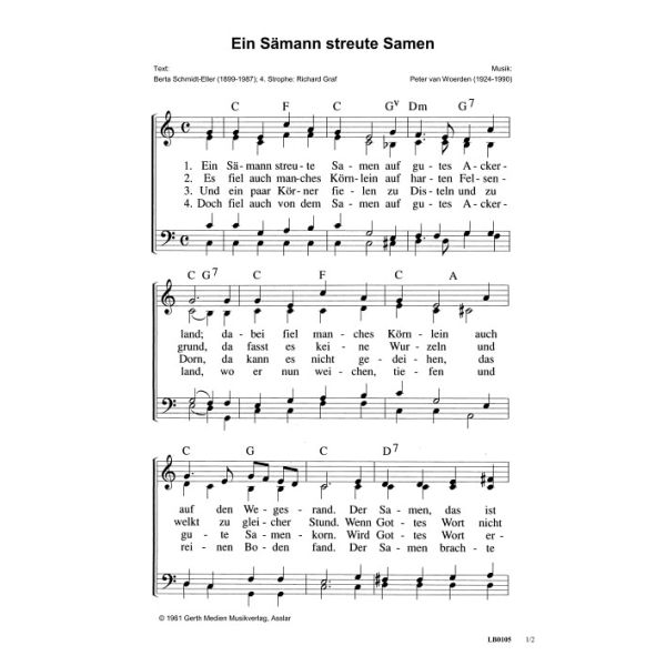 Produktbild des Artikels Ein Sämann streute Samen (Noten - Download)