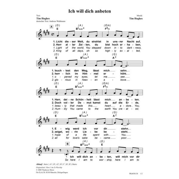 Produktbild - Ich will Dich anbeten / Here I Am To Worship