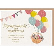 Faltkarte "Segenswünsche zum Geburtstag/Luftballons"