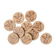 Produktbild des Artikels , Einkaufswagenchip Holz "Taube" - 10er Pack