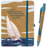 Produktbild des Artikels Schreibwaren - Gebunden, Set: Notizbuch Kork+Kugelschreiber "Gott sei der Wind in deinen Segeln"