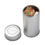 Produktbild des Artikels Schreibwaren, Buntstifte-Set in Metalldose