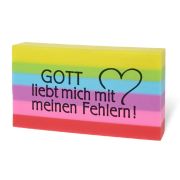 Radiergummi "Gott liebt mich mit meinen Fehlern"