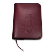 Produktbild des Artikels Kunstleder, Bibelhülle "Bibel/Kreuz/Strahlen" Taschenbibel - weinrot