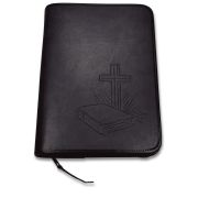 Produktbild des Artikels Kunstleder, Bibelhülle "Bibel/Kreuz/Strahlen" Standard - anthrazit