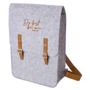 Produktbild des Artikels , Rucksack Filz "Du bist bei mir" - hellgrau