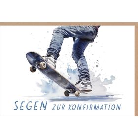 Faltkarte "Segen zur Konfirmation" - Skateboard