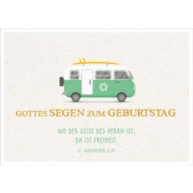 Postkartenserie "Gottes Segen zum Geburstag/Bulli" 12 Stk.