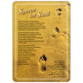 Metallic-Card: Spuren im Sand
