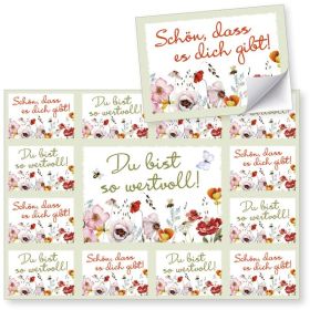 Produktbild des Artikels Aufkleber-Gruß-Karten: Du bist so wertvoll!, 4 Stück (Schreibwaren)