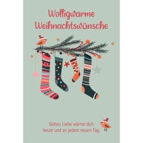 Postkarten: Wolligwarme Weihnachtswünsche, 4 Stück