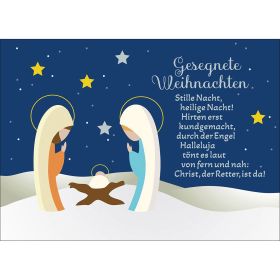 Fensterbild-Postkarten: Gesegnete Weihnachten - Stille Nacht, 4 Stück
