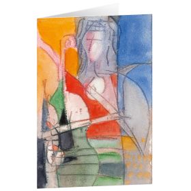 Produktbild des Artikels Kunstkarten "Frau mit Geige" 5 Stk. (Schreibwaren)
