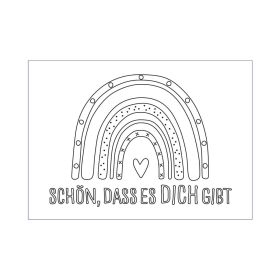 Produktbild des Artikels Schreibwaren Postkarte zum Ausmalen "Regenbogen"