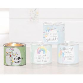 Produktbild des Artikels Duftkerze in Metalldose "Kreuz" ()
