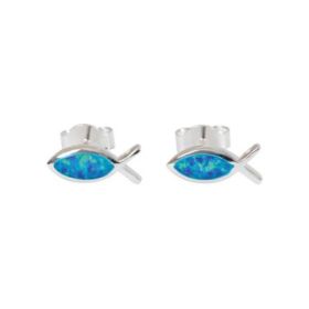 Produktbild des Artikels Ohrenstecker Fisch - Perlmutt blau ()