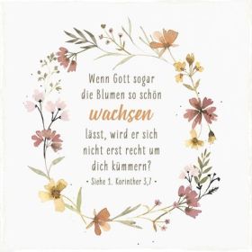 Produktbild des Artikels  Holzschild quadratisch - Wenn Gott sogar die Blumen...