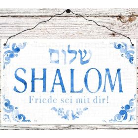 Holzschild groß - Shalom