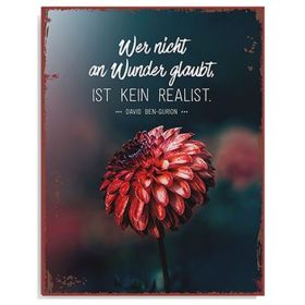 Produktbild des Artikels Metallschild groß - Wer nicht an Wunder glaubt ()