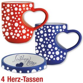 Produktbild des Artikels Spar-Paket: 4 Herztassen ()