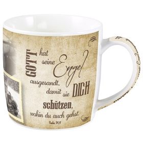 Produktbild des Artikels Fototasse Vintage "Gott hat seine Engel ausgesandt" ()