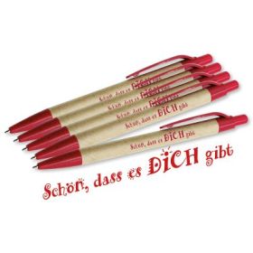 Kugelschreiber "Schön, dass es dich gibt" rot (10 Stück)