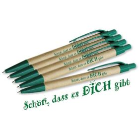 Kugelschreiber "Schön, dass es dich gibt" grün (10 Stück)