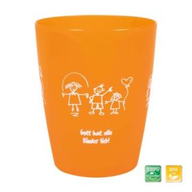 Kinderbecher "Gott hat alle Kinder lieb" - orange