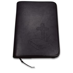 Produktbild des Artikels Kunstleder Bibelhülle "Bibel/Kreuz/Strahlen" Standard - anthrazit