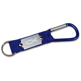 Schlüsselanhänger mit Karabinerhaken - blau