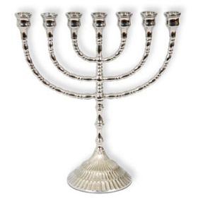 Menorah groß - silberfarben