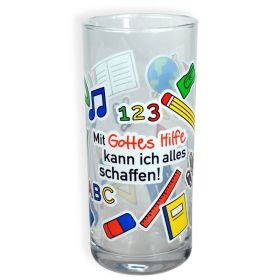 Trinkglas "Mit Gottes Hilfe"