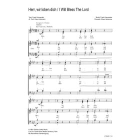 Produktbild des Artikels Herr, wir loben dich / I will bless the Lord (Noten - Download)