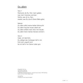 Produktbild des Artikels Du allein / Only You (Noten - Download)
