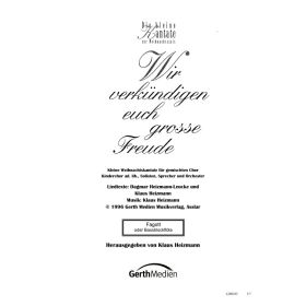 Produktbild des Artikels Wir verkündigen euch große Freude (FAGOTT) (Noten - Download)