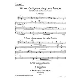 Produktbild des Artikels Wir verkündigen euch große Freude (HORN in F) (Noten - Download)