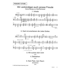 Produktbild des Artikels Wir verkündigen euch große Freude (POSAUNE 1-2/TUBA ) (Noten - Download)