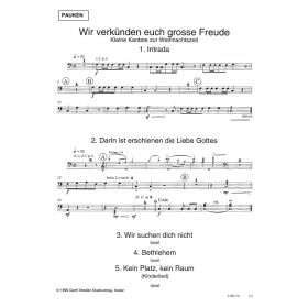 Produktbild des Artikels Wir verkündigen euch große Freude (PAUKEN) (Noten - Download)
