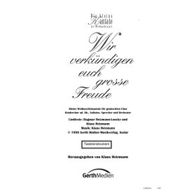 Produktbild des Artikels Wir verkündigen euch große Freude (TASTENINSTRUMENT) (Noten - Download)