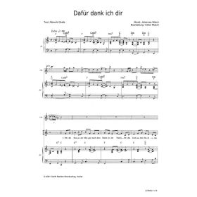 Produktbild des Artikels Dafür danke ich dir (Noten - Download)