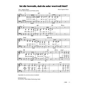 Produktbild des Artikels Ist dir bewusst, dass du sehr wertvoll bist / Du Vet Väl Om Att Du Vär Värdefull (Noten - Download)