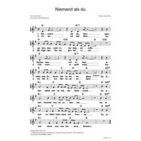 Produktbild des Artikels Niemand als du / Only you (Noten - Download)