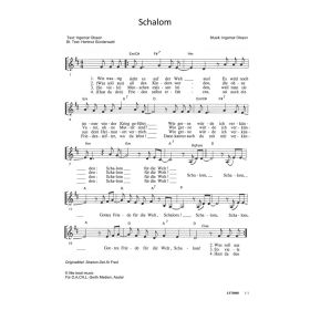 Produktbild des Artikels Schalom / Shalom Det Är Fred (Noten - Download)