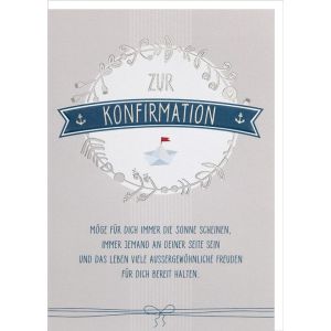 Produktbild des Artikels Faltkarte "Zur Konfirmation" - Boot (Schreibwaren)