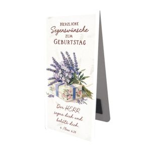 Produktbild des Artikels Magnetlesezeichen - "Herzliche Segenswünsche" Lavendel ()
