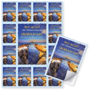 Produktbild des Artikels Aufkleber-Gruß-Karten: Herr, du Gott, 4 Stück (Schreibwaren)
