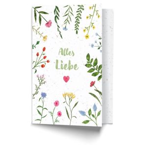 Produktbild des Artikels Faltkarte - Alles Liebe! (Samenpapier) (Schreibwaren)