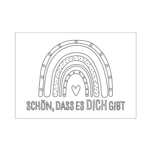 Produktbild des Artikels Postkarte zum Ausmalen "Regenbogen" (Schreibwaren)