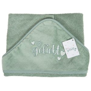 Produktbild des Artikels Baby-Badetuch "geliebt" - salbei ()
