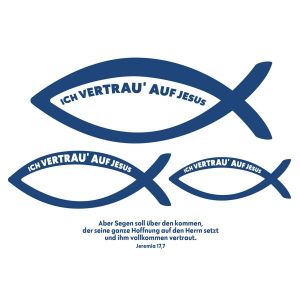 Produktbild des Artikels Autoaufkleber: Fische - Ich vertrau auf Jesus ()